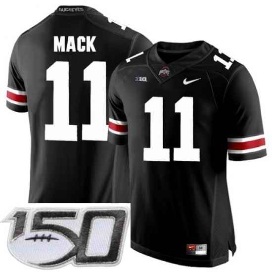 Ohio State Buckeyes 11 Austin Mack Black College Football Stitched 150th Anniversary Patch Jersey